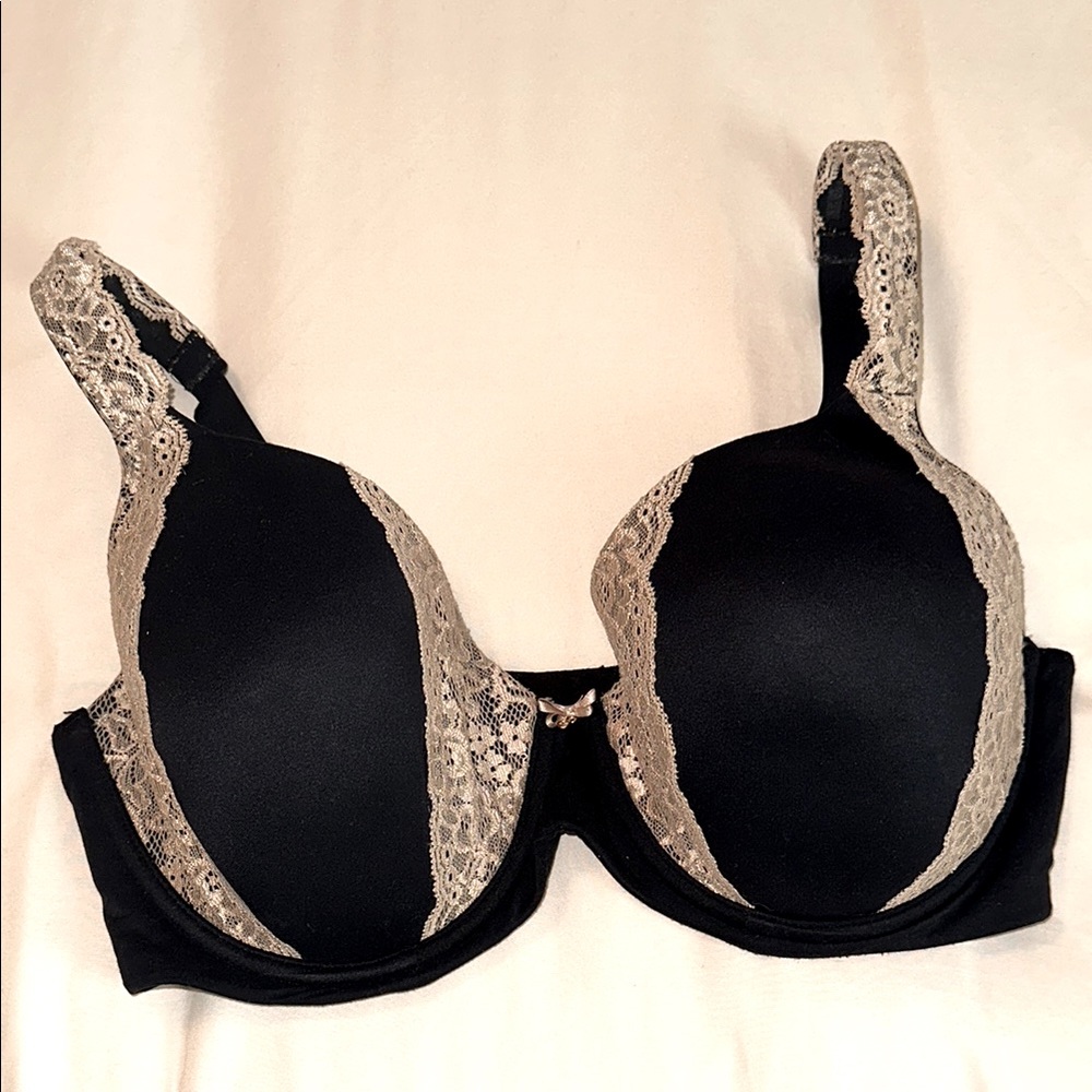 Soma Embraceable - Black and Cream Underwire Bra with Glamorous Trim